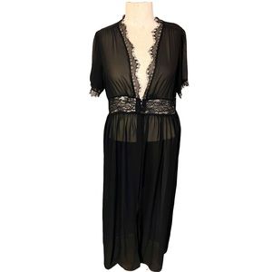 Torrid Black Eyelash Lace Duster Kimono